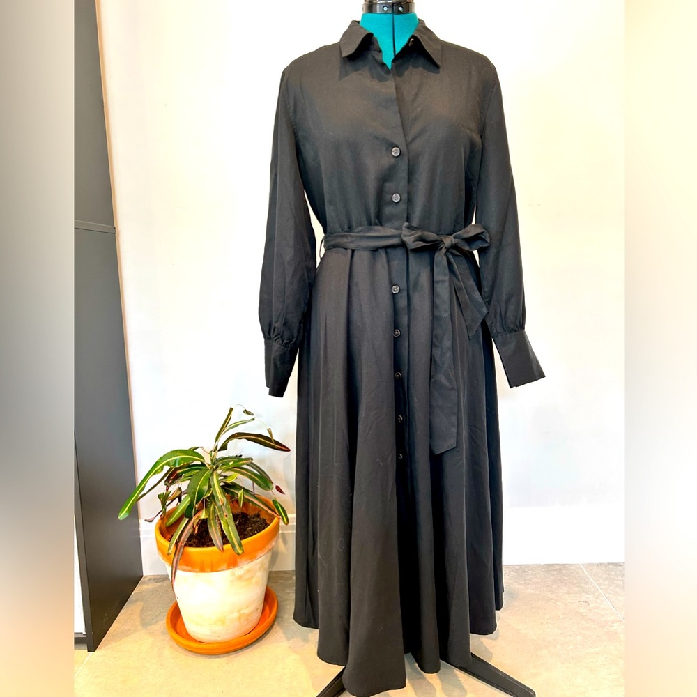 BRAND-NEW Banana Republic black long-sleeved dress